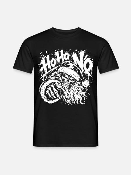 Ho Ho No Skull Santa - Männer T-Shirt - Schwarz