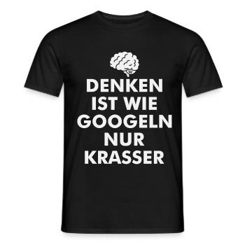 Lustiger Denken Spruch Gehirn Grafik Design - Männer T-Shirt - Schwarz - Vorne - AI Model Male 178 light (178cm)