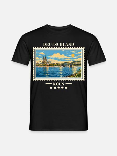 Deutschland Köln Vintage Reisemarke - Männer T-Shirt - Schwarz
