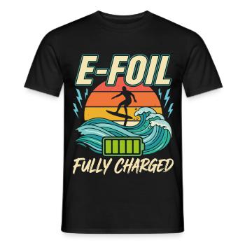 E-Foil Vollgeladen am Strand - Männer T-Shirt - Schwarz - Vorne - AI Model Male 178 light (178cm)