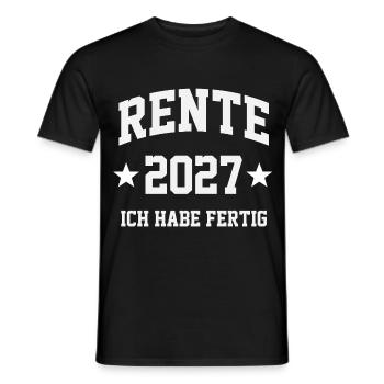 Rente 2027 Ich Habe Fertig Lustiges Ruhestand - Männer T-Shirt - Schwarz - Vorne - AI Model Male 178 light (178cm)