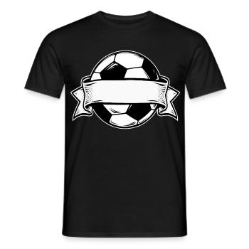 Fußball mit Banner - Männer T-Shirt - Schwarz - Vorne - AI Model Male 178 light (178cm)