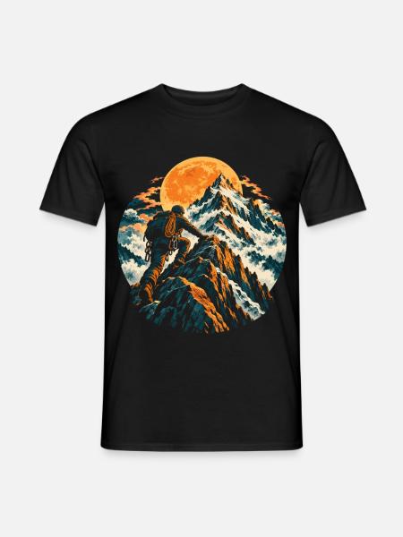 Klettern, Bergsteigen, Kletterer, Berg - Männer T-Shirt - Schwarz