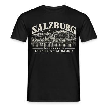 Salzburg Festung Hohensalzburg Skyline Österreich - Männer T-Shirt - Schwarz - Vorne - AI Model Male 178 light (178cm)