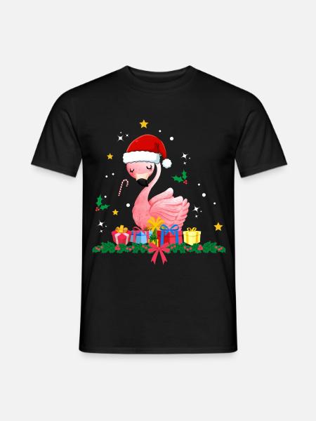 Flamingo Weihnachten - Männer T-Shirt - Schwarz