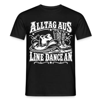 Line Dance - Männer T-Shirt - Schwarz - Vorne - AI Model Male 178 light (178cm)