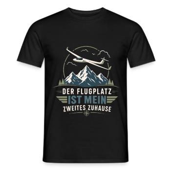 Flugplatz ist mein Zuhause Segelflug - Männer T-Shirt - Schwarz - Vorne - AI Model Male 178 light (178cm)