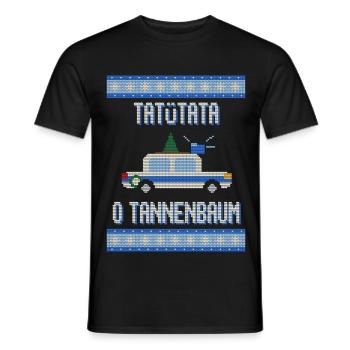 Tatütata O Tannenbaum - Polizei Ugly Sweater - Männer T-Shirt - Schwarz - Vorne - AI Model Male 178 light (178cm)