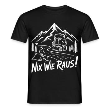 Nix wie raus Bergabenteuer - Männer T-Shirt - Schwarz - Vorne - AI Model Male 178 light (178cm)