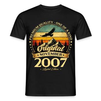 19. Geburtstag Geschenk November Jahrgang 2007 - Männer T-Shirt - Schwarz - Vorne - AI Model Male 178 light (178cm)