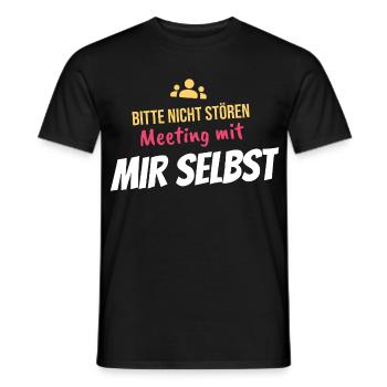 Bitte nicht stören – Meeting mit mir selbst - Männer T-Shirt - Schwarz - Vorne - AI Model Male 178 light (178cm)