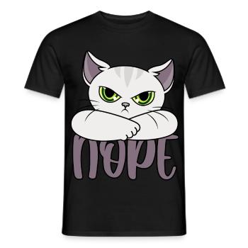 Chat mauvaise humeur nope non chats chaton cadeau - T-shirt homme - noir - Devant - AI Model Male 178 light (178cm)