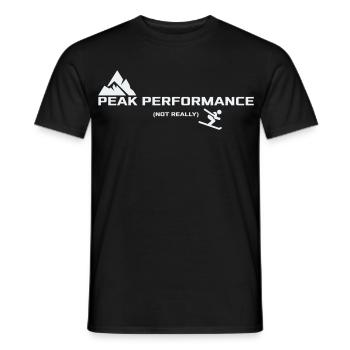Performance optimale - Pas vraiment | Humour de ski - T-shirt homme - noir - Devant - AI Model Male 178 light (178cm)
