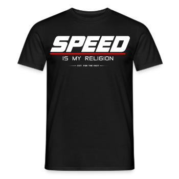 SPEED_IS_MY_RELIGION - T-shirt homme - noir - Devant - AI Model Male 178 light (178cm)