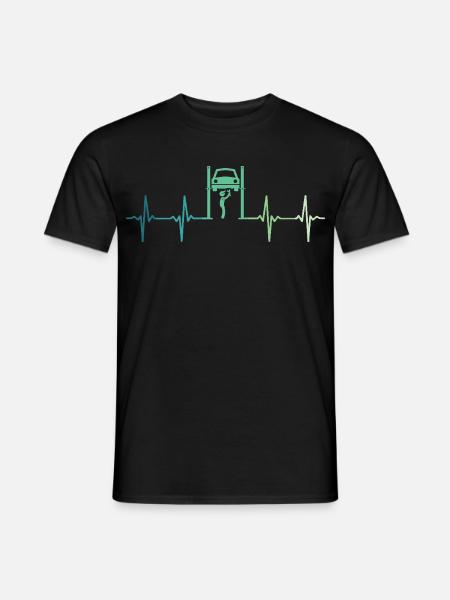 Mechaniker Heartbeat Autowerkstatt - Männer T-Shirt - Schwarz