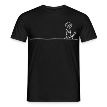 Erdmännchen Line Art Surikate Tiermotiv Humor - Männer T-Shirt - Schwarz - Vorne - AI Model Male 178 light (178cm)