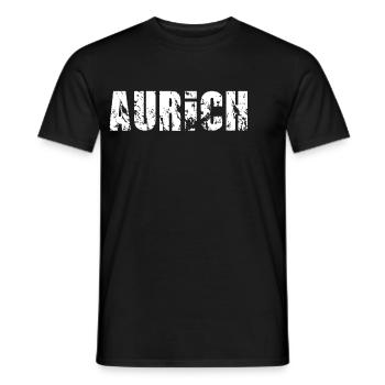 Aurich - Männer T-Shirt - Schwarz - Vorne - AI Model Male 178 light (178cm)