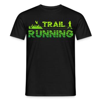 Trail Running Eagle Mountains Forest Shoes Profile Green - Men's T-Shirt - black - Front - AI Model Male 178 light (178cm)