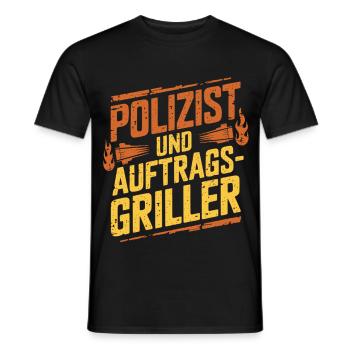 Polizist und Auftragsgriller - Männer T-Shirt - Schwarz - Vorne - AI Model Male 178 light (178cm)