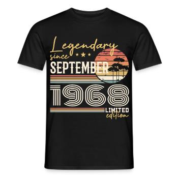 September 1968 Geboren im September 1968 September 1968 - Männer T-Shirt - Schwarz - Vorne - AI Model Male 178 light (178cm)