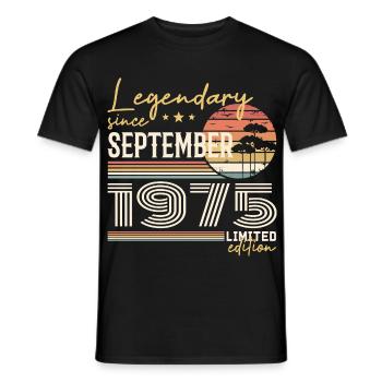 September 1975 Geboren im September 1975 September 1975 - Männer T-Shirt - Schwarz - Vorne - AI Model Male 178 light (178cm)