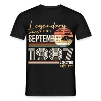 September 1987 Geboren September 1987 September 1987 - Männer T-Shirt - Schwarz - Vorne - AI Model Male 178 light (178cm)