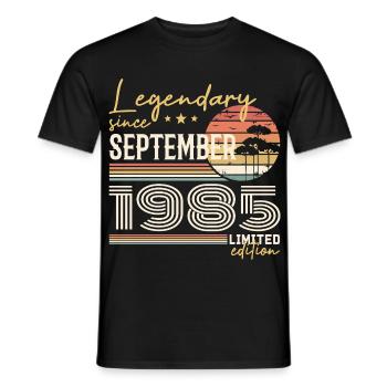September 1985 Geboren im September 1985 September 1985 - Männer T-Shirt - Schwarz - Vorne - AI Model Male 178 light (178cm)