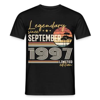 September 1997 Geboren im September 1997 September 1997 - Männer T-Shirt - Schwarz - Vorne - AI Model Male 178 light (178cm)