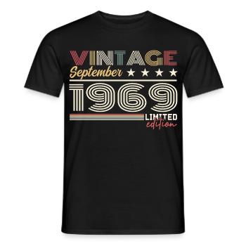 Vintage Septembre 1969 Septembre 1969 September - Men's T-Shirt - black - Front - AI Model Male 178 light (178cm)