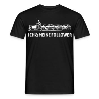 Ich und meine Follower - Lastenrad - Stau - Männer T-Shirt - Schwarz - Vorne - AI Model Male 178 light (178cm)
