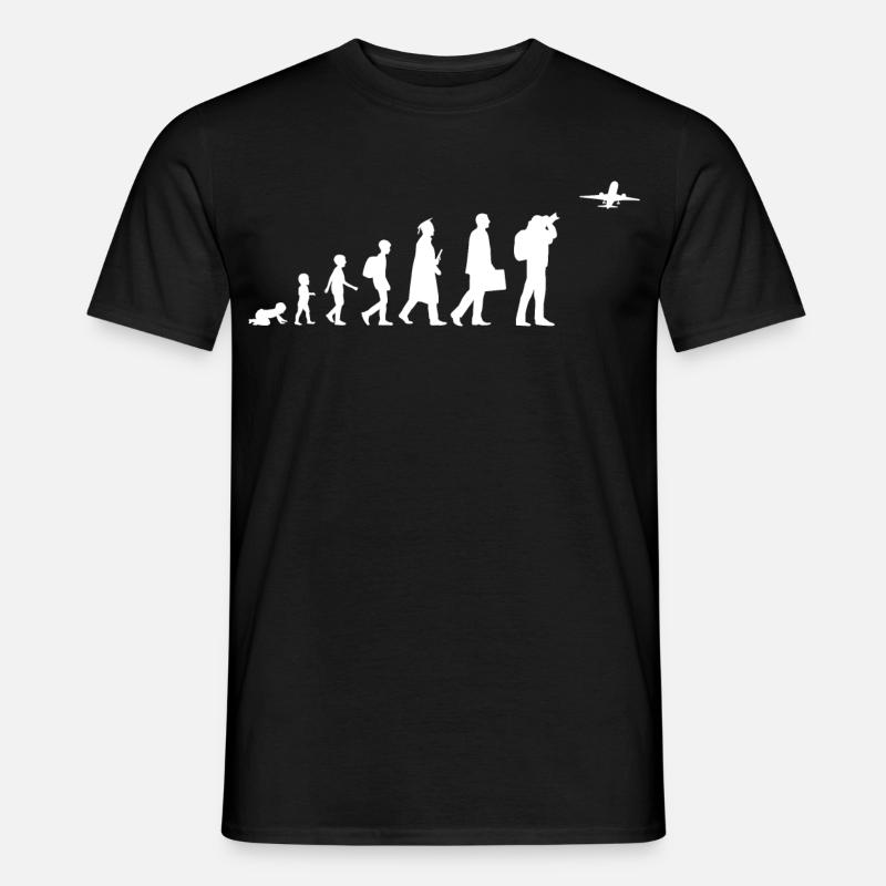 Evolution Flugzeugliebhaber - Männer T-Shirt - Schwarz