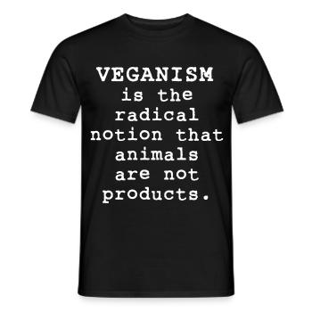 Vegan Veganism Is The Radical - Men's T-Shirt - black - Front - AI Model Male 178 light (178cm)