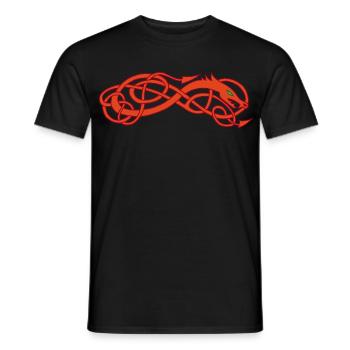 Rote keltische Schlange - Männer T-Shirt - Schwarz - Vorne - AI Model Male 178 light (178cm)