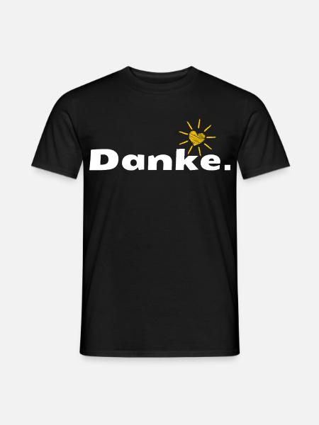 Danke HerzSonne Typografie - Männer T-Shirt - Schwarz