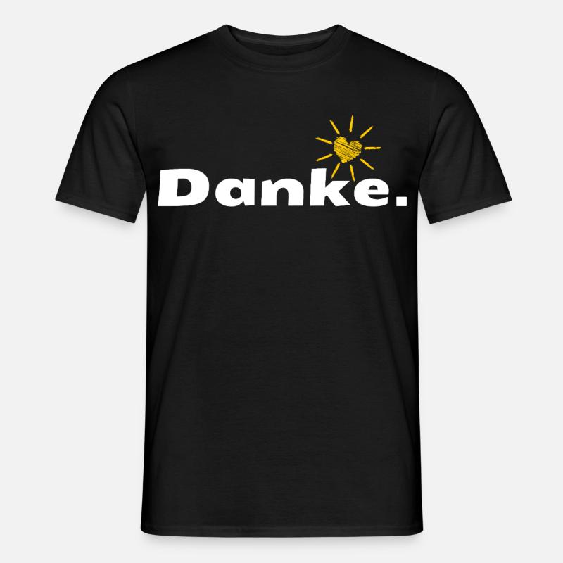 Danke HerzSonne Typografie - Männer T-Shirt - Schwarz