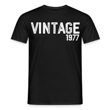 vintage 1977 - T-shirt homme - noir - Devant - AI Model Male 178 light (178cm)