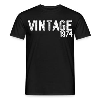 Jahrgang 1974 - Männer T-Shirt - Schwarz - Vorne - AI Model Male 178 light (178cm)