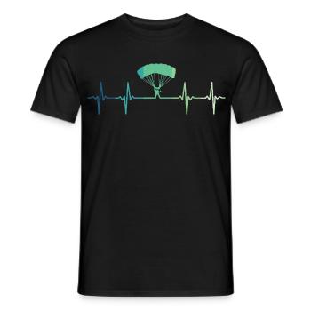 Paragliding heartbeat paraglider - Men's T-Shirt - black - Front - AI Model Male 178 light (178cm)