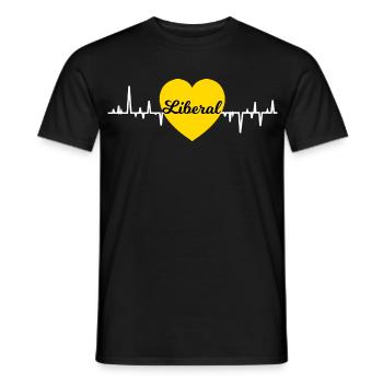 Le coeur libéral - T-shirt homme - noir - Devant - AI Model Male 178 light (178cm)