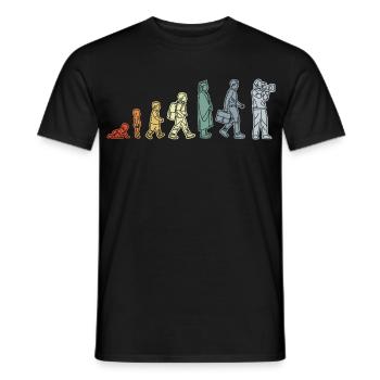 Baby to cameraman - Men's T-Shirt - black - Front - AI Model Male 178 light (178cm)