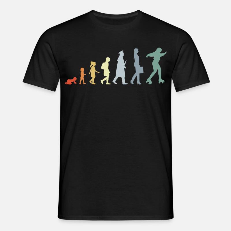 Roller Skater Evolution - Männer T-Shirt - Schwarz