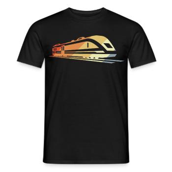 Train Croquis Vintage - T-shirt homme - noir - Devant - AI Model Male 178 light (178cm)