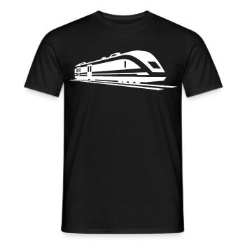 Dessin de train - T-shirt homme - noir - Devant - AI Model Male 178 light (178cm)