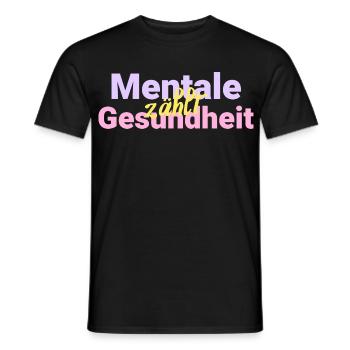 Mental health counts - Men's T-Shirt - black - Front - AI Model Male 178 light (178cm)