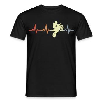 Motocross Fahrer Herzfrequenz Vintage - Männer T-Shirt - Schwarz - Vorne - AI Model Male 178 light (178cm)