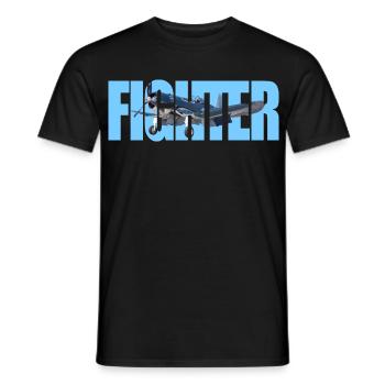 Fighter F4U Corsair - Men's T-Shirt - black - Front - AI Model Male 178 light (178cm)