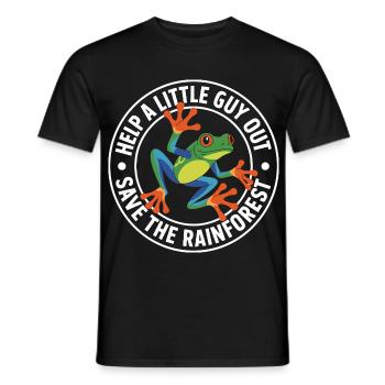 Save the Rainforest Frog - Men's T-Shirt - black - Front - AI Model Male 178 light (178cm)
