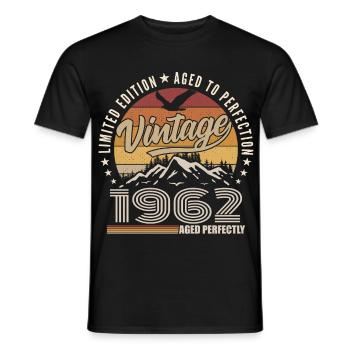 1962 Geschenk 63. Jubiläum 1962 Jahrgang 1962 - Männer T-Shirt - Schwarz - Vorne - AI Model Male 178 light (178cm)