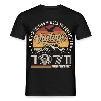 1971 Geschenk 54. Jubiläum 1971 Jahrgang 1971 - Männer T-Shirt - Schwarz - Vorne - AI Model Male 178 light (178cm)