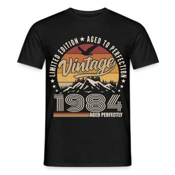 1984 Gift 41st Anniversary 1984 Vintage 1984 - Men's T-Shirt - black - Front - AI Model Male 178 light (178cm)